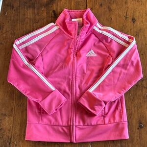 adidas Hot Pink Track Jacket with White Stripes